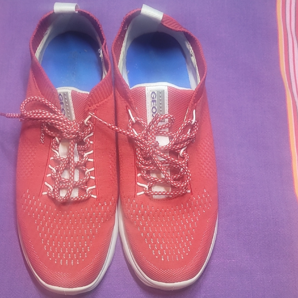 Geox Vibrant Red Athletic Shoes